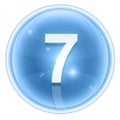 Number seven icon ice Royalty Free Stock Photo