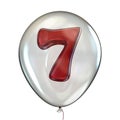 Number SEVEN 7 in transparent balloon 3D