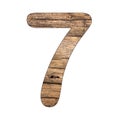 Number seven On Wooden Background - Isolated White