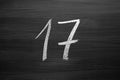 Number seventeen enumeration written with a chalk Royalty Free Stock Photo