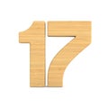 Number seventeen on white background. Isolated 3D illustration