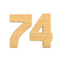 Number seventy four on white background. Isolated 3D illustration