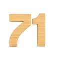Number seventy one on white background. Isolated 3D illustration Royalty Free Stock Photo