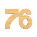 Number seventy six on white background. Isolated 3D illustration