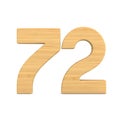 Number seventy two on white background. Isolated 3D illustration