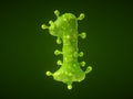 Number 1 shaped virus or bacteria cell. 3D illustration