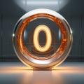 the number 0 is shown in an orange and gold circle