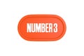 3 Number sign in orange cite background, 3d render.