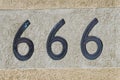 Number 666 sign and symbol Royalty Free Stock Photo