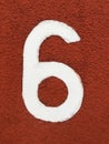 Number six in arabic numeral - house number 6