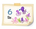 Number six octopus vector