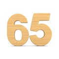 Number sixty five on white background. Isolated 3D illustration
