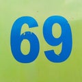number sixty nine Royalty Free Stock Photo