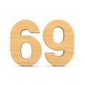 Number sixty nine on white background. Isolated 3D illustration Royalty Free Stock Photo