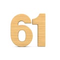 Number sixty one on white background. Isolated 3D illustration