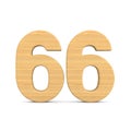 Number sixty six on white background. Isolated 3D illustration