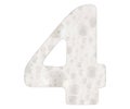 Number 4, soap foam background. Top view Royalty Free Stock Photo