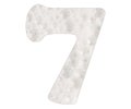 Number 7, soap foam background. Top view Royalty Free Stock Photo