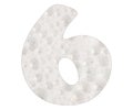 Number 6, soap foam background. Top view Royalty Free Stock Photo