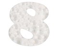 Number 8, soap foam background. Top view Royalty Free Stock Photo