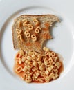 Number spaghetti on toast