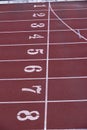 Number Start or finish position on running track in stadium