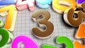 Number 3 3D. Royalty Free Stock Photo