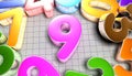 Number 9 3D. Royalty Free Stock Photo