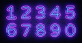 Number symbols collection neon sign vector. Design element number template neon icon, light banner, neon signboard