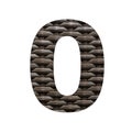 Number 0 - Synthetic rattan background