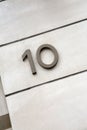 Number Ten on Building Royalty Free Stock Photo