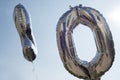 Number ten silver balloons Royalty Free Stock Photo