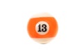 Number thirteen pool ball Royalty Free Stock Photo