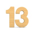 Number thirteen on white background. Isolated 3D illustration