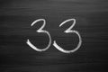 number thirty three enumeration written with a chalk