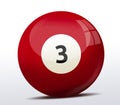 Number three billiard ball