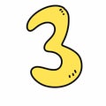 Number three comic style illustration Royalty Free Stock Photo