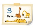 Number three giraffe Royalty Free Stock Photo