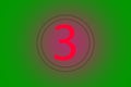 Number three on green background with circle Royalty Free Stock Photo