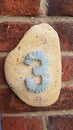 Number Three made out of Sea Glass Royalty Free Stock Photo