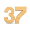 Number thrity seven on white background. Isolated 3D illustration Royalty Free Stock Photo