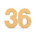 Number thrity six on white background. Isolated 3D illustration Royalty Free Stock Photo