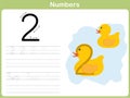 Number Tracing Worksheet: Writing 0-9 Royalty Free Stock Photo