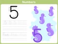 Number Tracing Worksheet: Writing 0-9 Royalty Free Stock Photo