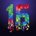 Shattered triangle Number sixteen Royalty Free Stock Photo