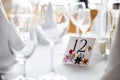 Wedding table with number Royalty Free Stock Photo