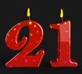 Number Twenty One Candles Mean Adult Royalty Free Stock Photo