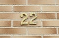 Number twenty two on a wall