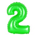 Number 2 two from balloons green