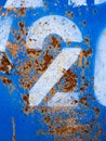 Number two 2 on Blue Rust Metal Royalty Free Stock Photo